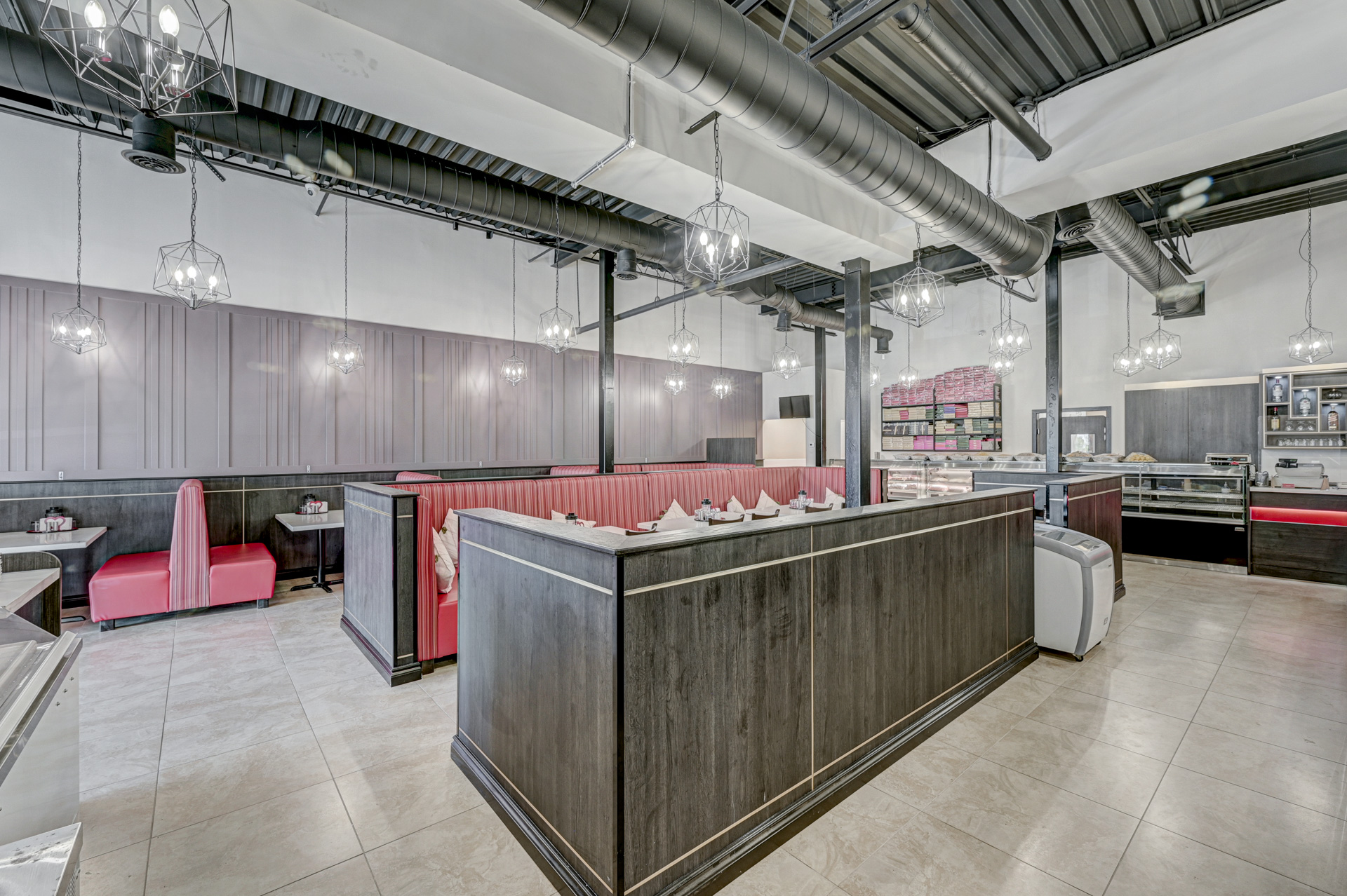 Completed restaurant dining space