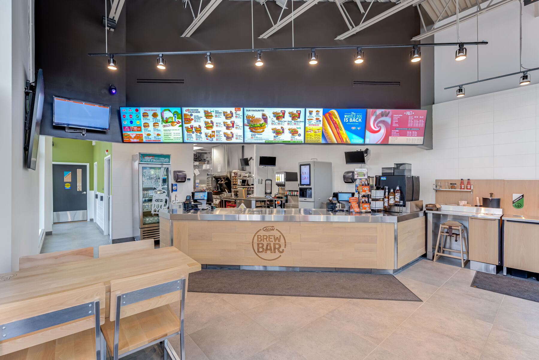 A&W dining room and service counter