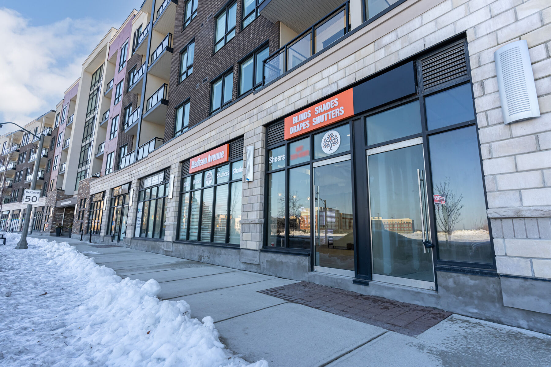 150 Oak Park Boulevard showroom exterior in Oakville