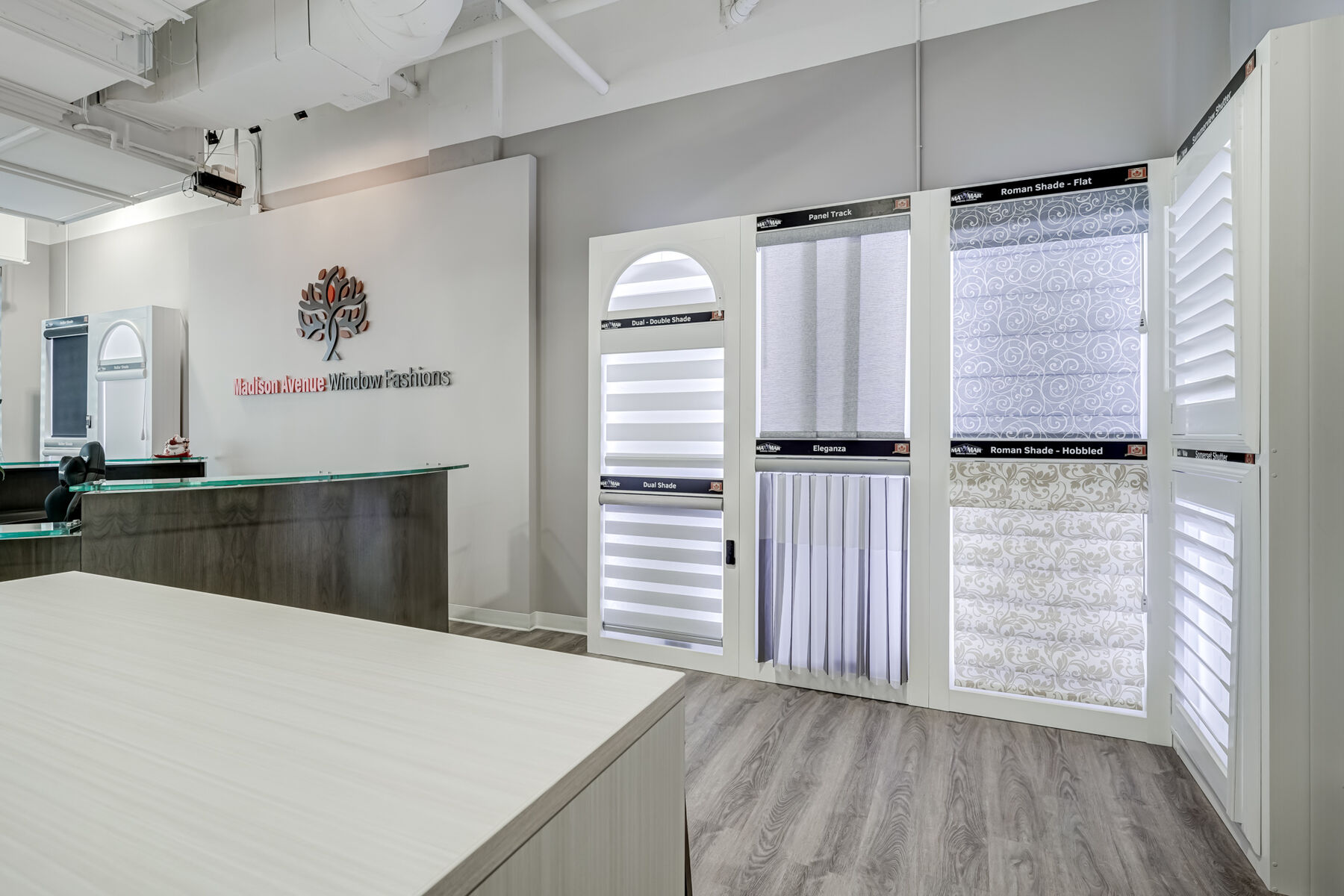 Integrated window-covering product displays