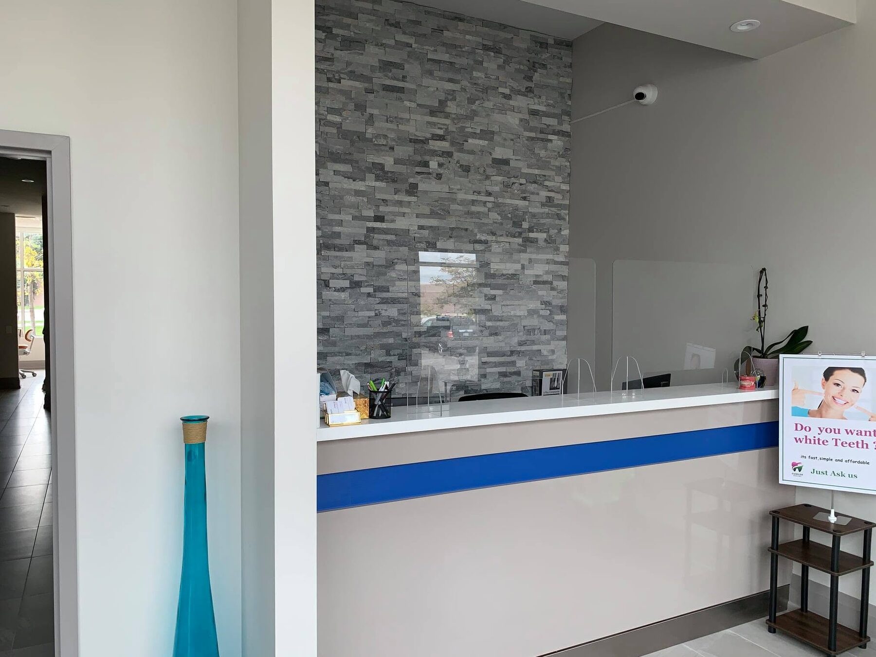 Modern dental clinic reception desk