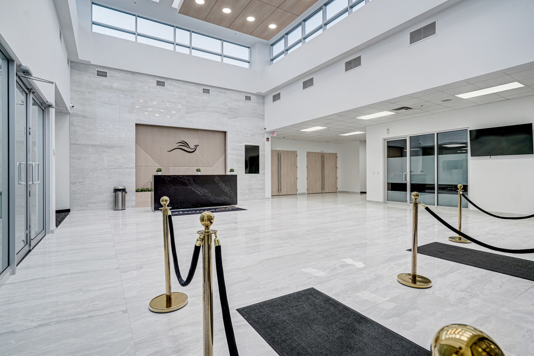 Bright entrance lobby at the Brampton crematorium