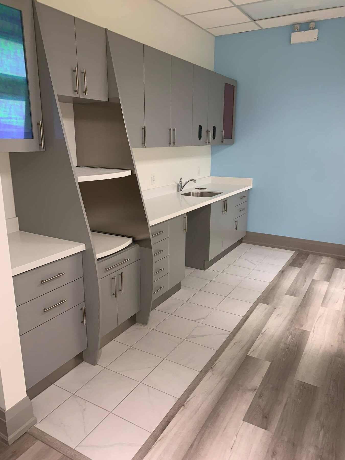 Custom clinical cabinetry and dental support area