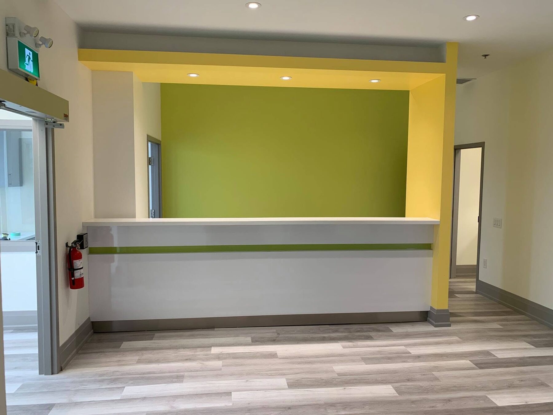 Bright reception desk at the children’s dental clinic