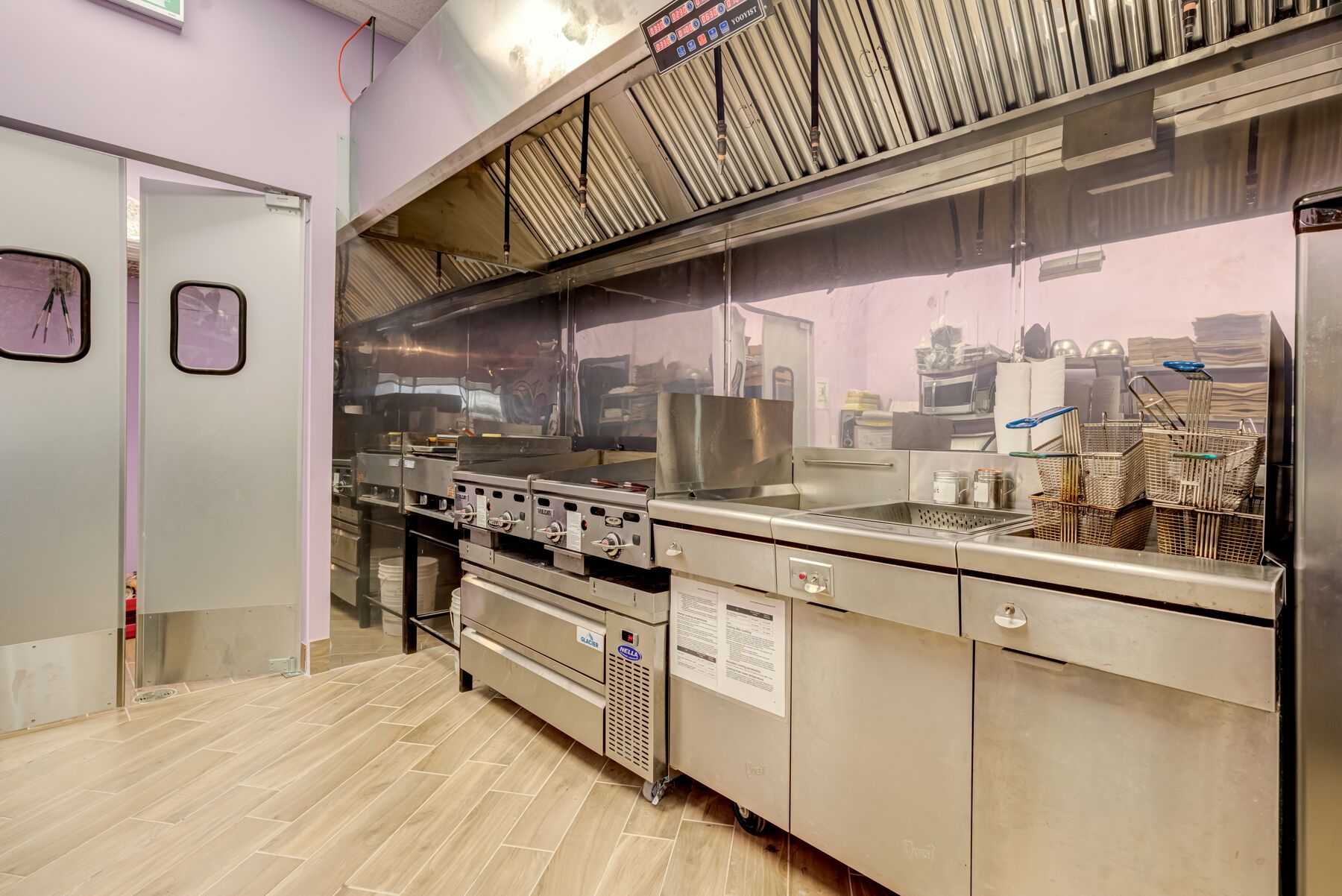Commercial cook line and exhaust hood installation