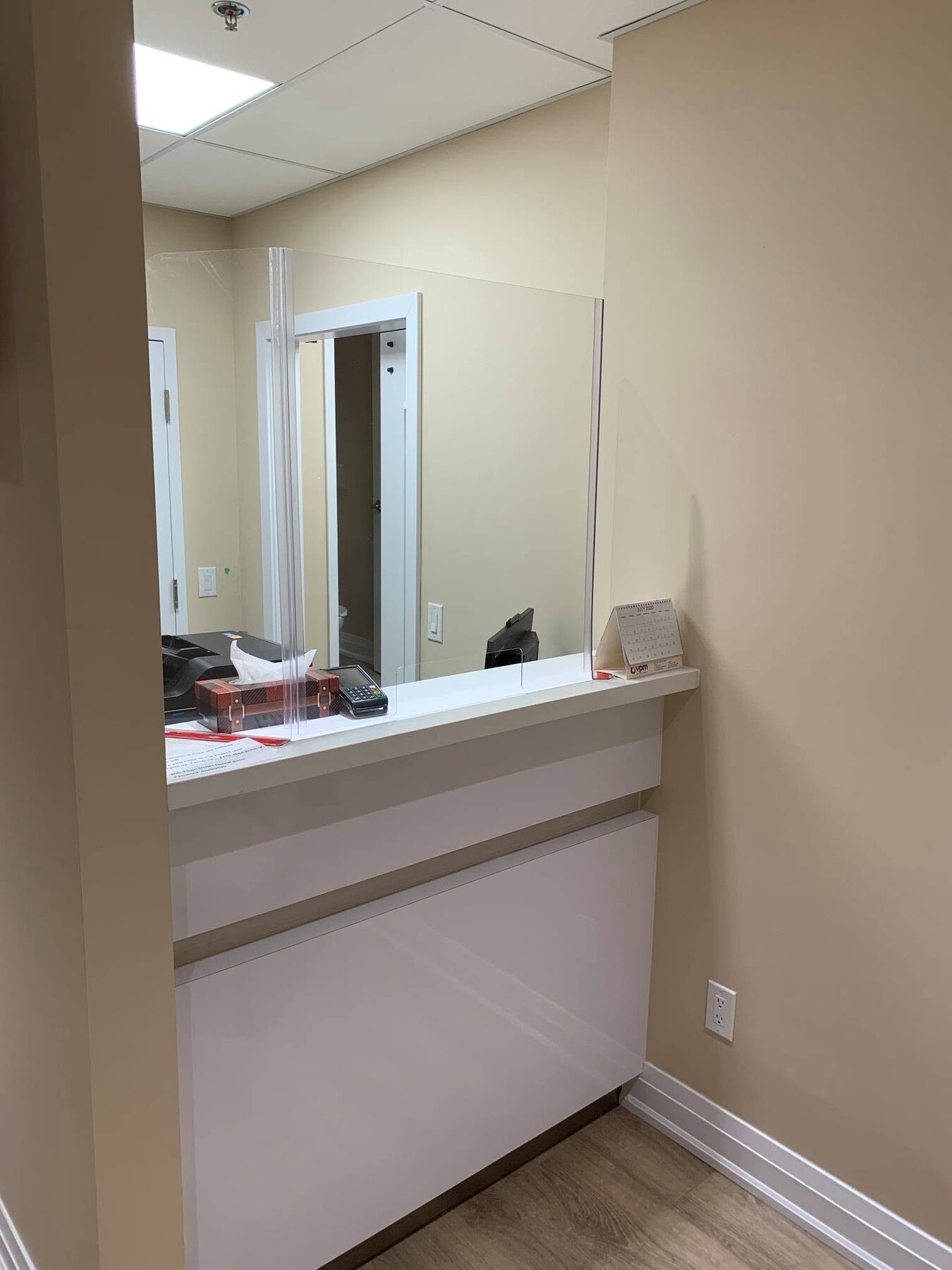 Completed dental clinic reception desk