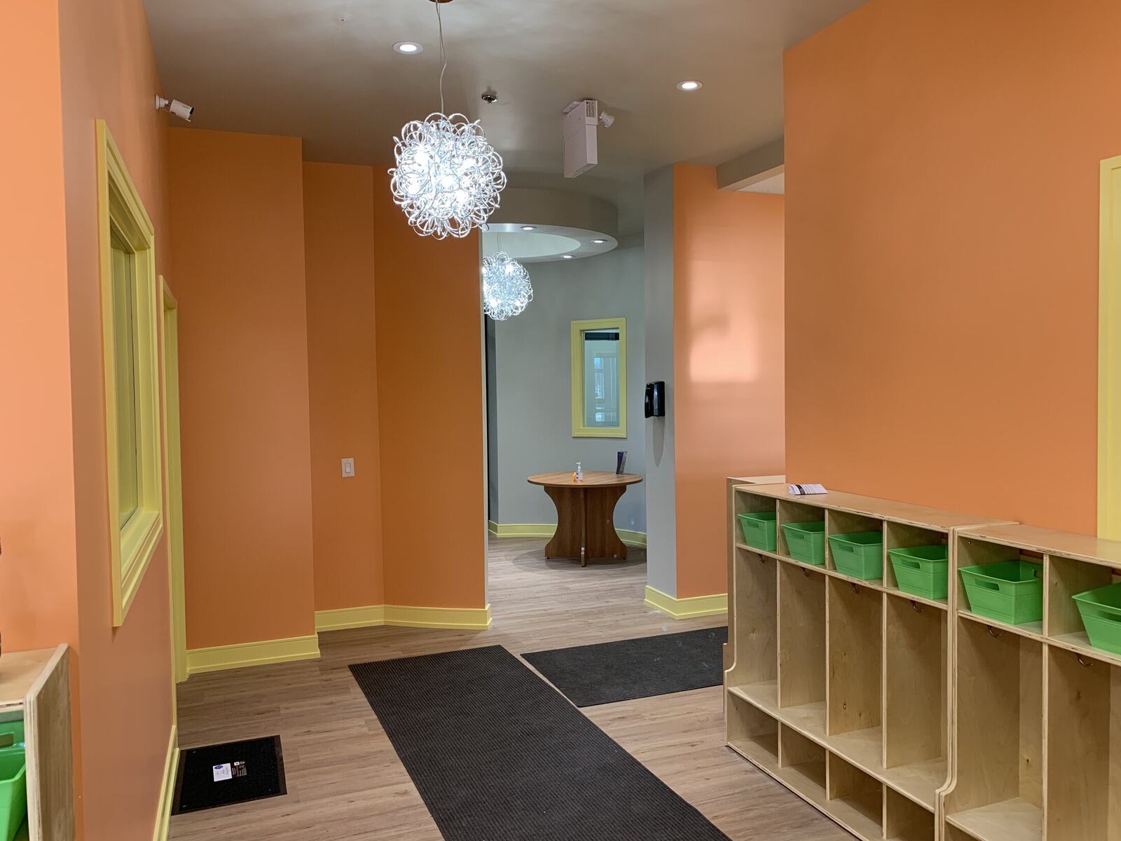 Completed daycare entry and child-scaled cubbies in London Ontario